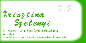 krisztina szelenyi business card