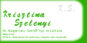 krisztina szelenyi business card